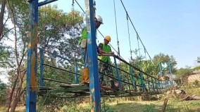 Warga Larangan Utara dan Selatan Segera Miliki Jembatan Gantung Baru