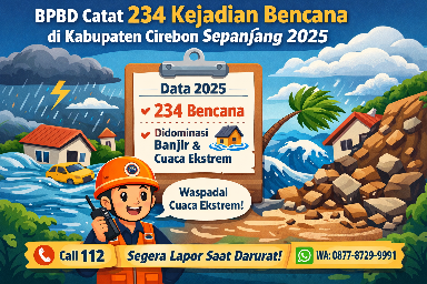 BPBD Catat 234 Kejadian Bencana di Kabupaten Cirebon Sepanjang 2025
