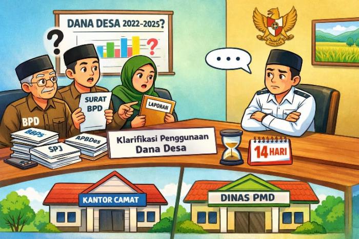 BPD Gintungranjeng Minta Klarifikasi Penggunaan Dana Desa 2022–2025, Kuwu Belum Merespons